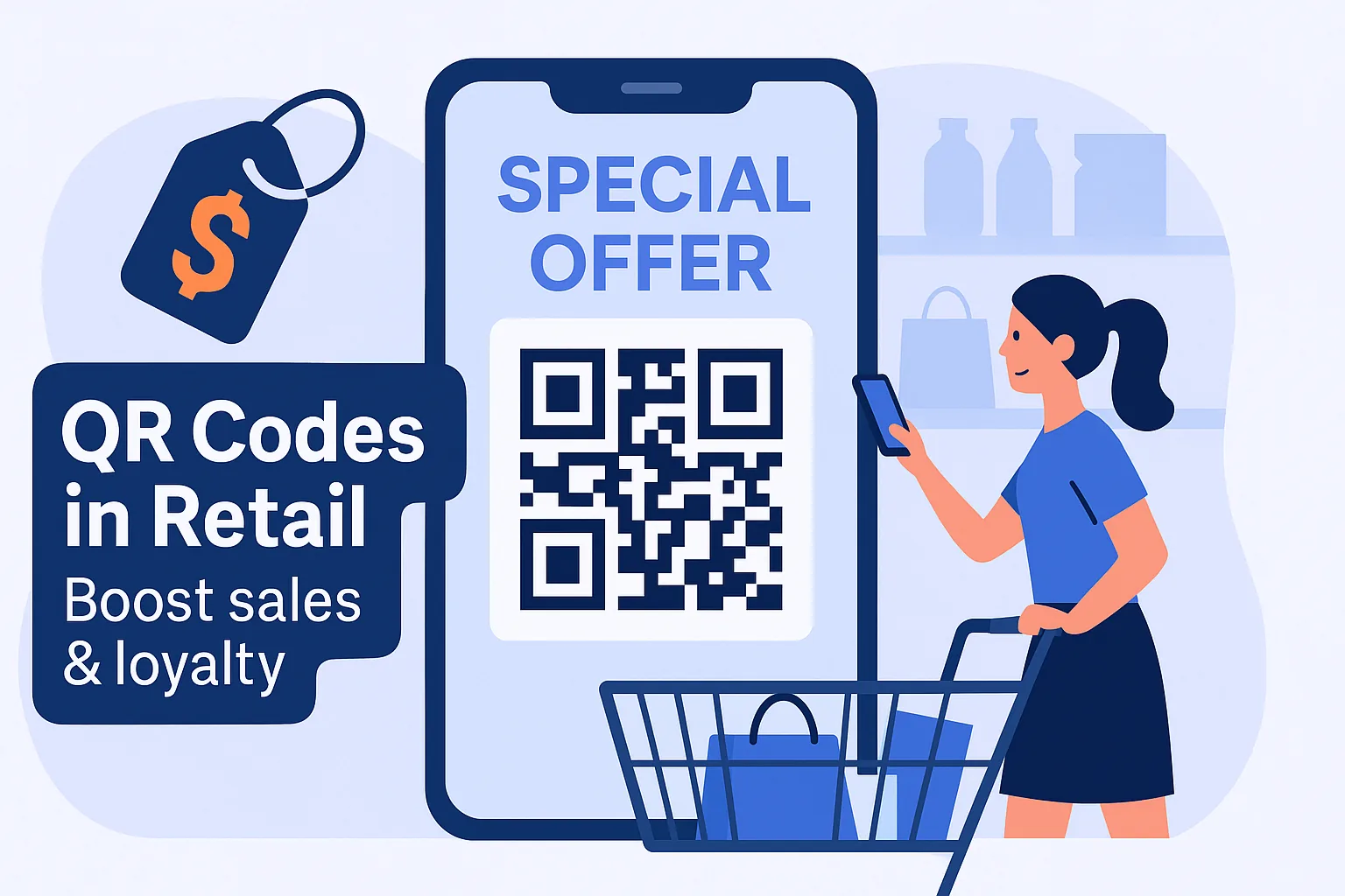 Customer scanning a QR code to view a digital menu while a server brings food, showing how restaurants use QR codes to improve ordering and dining experiences.
